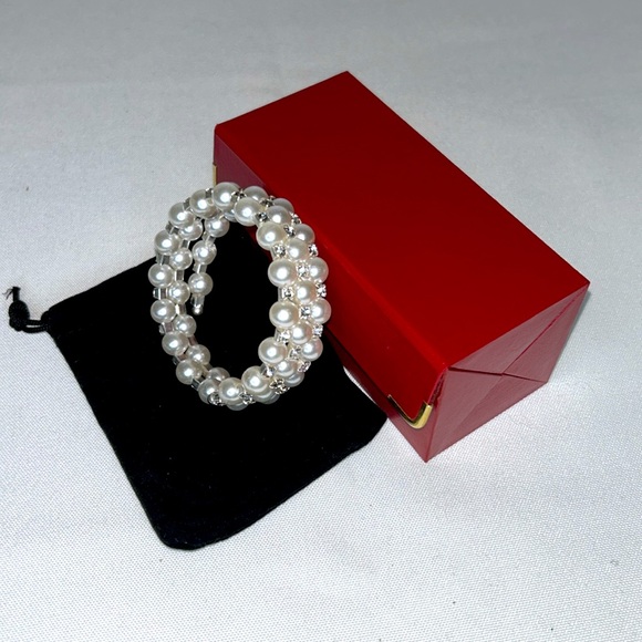 Swarovski Crystal | 3 Row Pearl Bracelet | New With Tags - Picture 7 of 8
